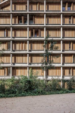 Neighborhood In Paris - Media Library And Family Flats, Student Residence, And Social Housing Units