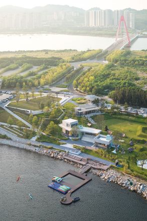 Nerve Lab. Experimental Sports Support Buildings On Double Happiness Island