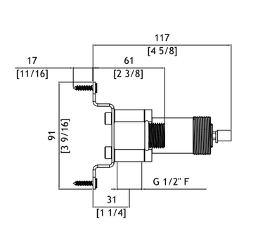 Mgs PE294 Two Hole Wall Mounted Mixer