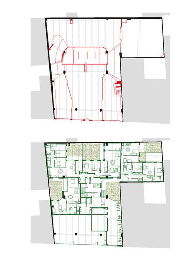 Garage Building into 63 Apartment Building