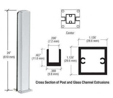 C.R. Laurence CRL Center Design Series Partition Post