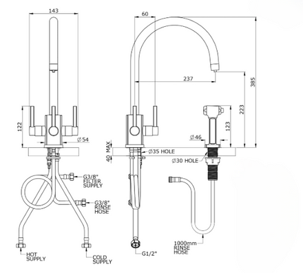 Triflow Concepts Triflow Newton C Spout With Rinse