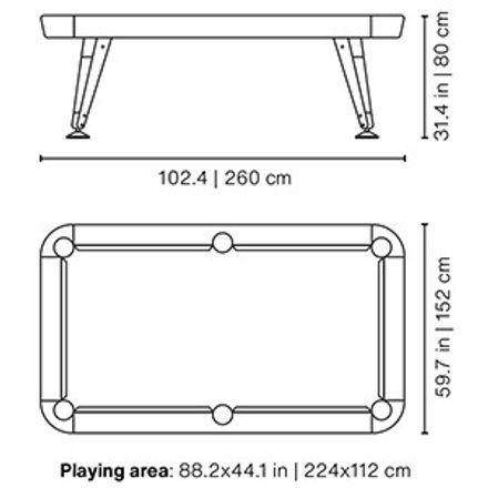 Rs barcelona Pool Table - Diagonal 6 ft