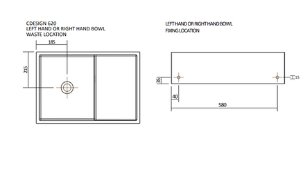 Omvivo CDesign 1620 Double Basin
