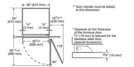 Thermador Freedom® Built-in Refrigerator Column 36'' Panel Ready