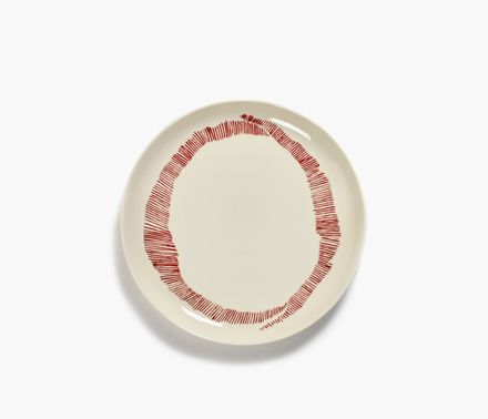 Serax Starter Plate White Swirl - Red Stripes Feast