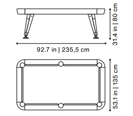 Rs Barcelona Outdoor Pool Table Diagonal