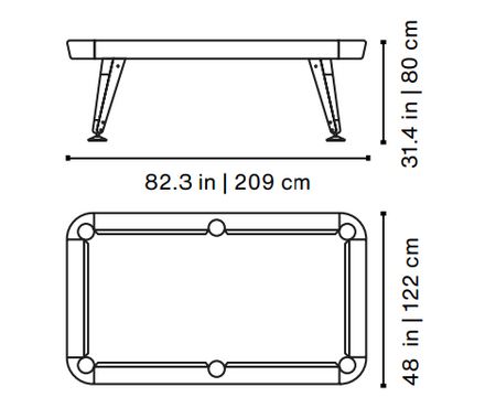 Rs Barcelona Outdoor Pool Table Diagonal