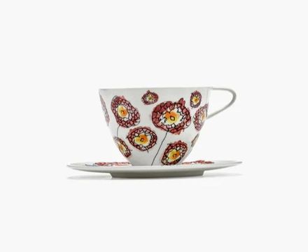 Serax Cappuccino Cup With Saucer Anemone Milk Midnight Flowers