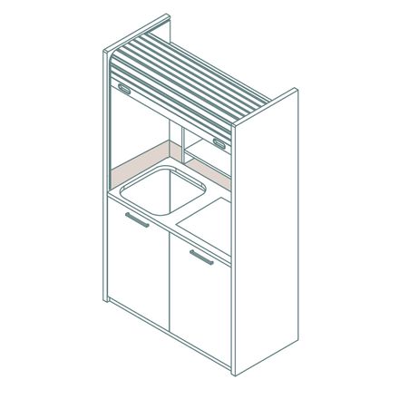 Mobilspazio K-120 Mini Kitchen With Shutter
