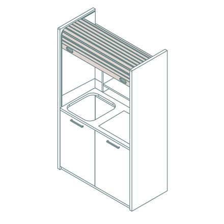 Mobilspazio K-120 Mini Kitchen With Shutter