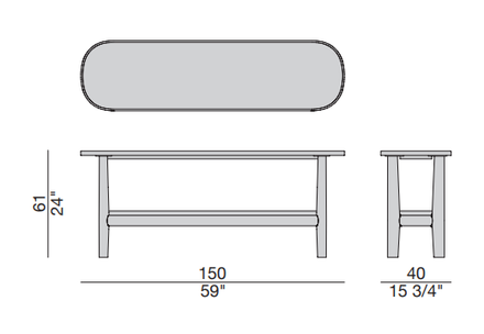 Porada Rami Back Sofa Console Table
