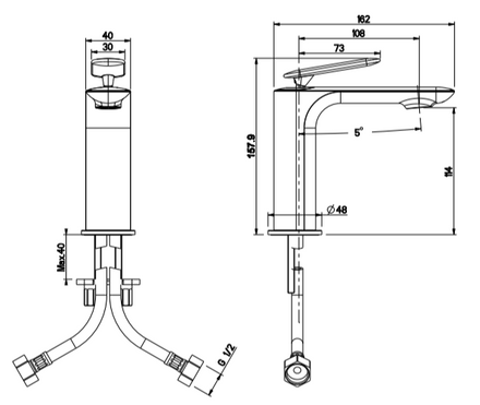 Crosswater Huck Basin Tap