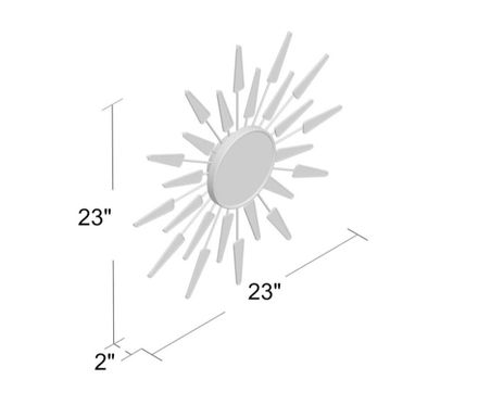 Wayfair Midcentury/modern Starburst Metal Wall Clock 23 Inches - Walnut