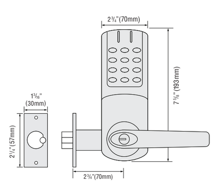 Codelocks Cl5210 Heavy Duty Electronic Tubular Latchbolt