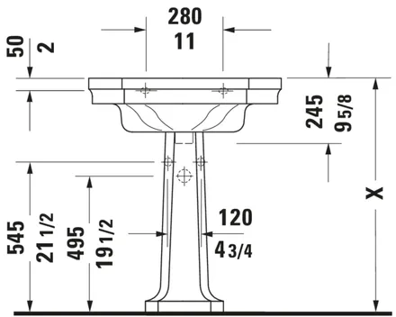 Duravit Serie 1930 Wall Mounted Sink