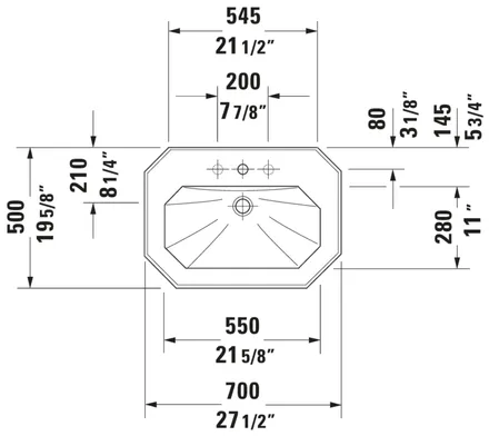Duravit Serie 1930 Wall Mounted Sink