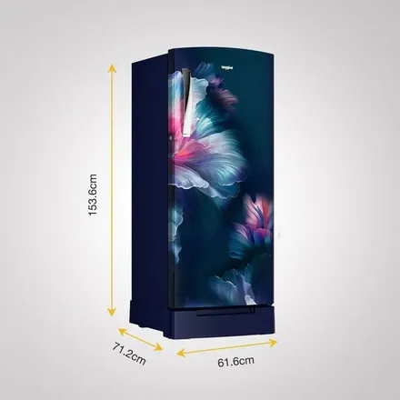 Whirlpool Icemagic Pro Plus 236L 5 Star Single Door Refrigerator with base drawer - Velvet-Y