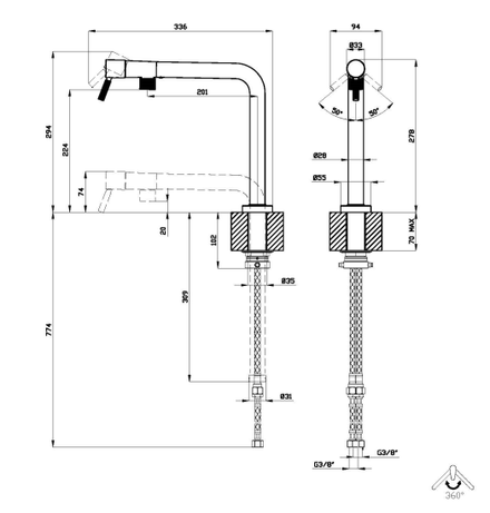 Foster Mixer Tap Margot Gold