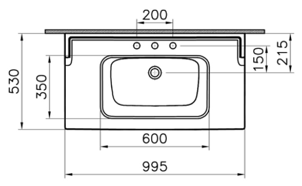 Vitra Valarte Vanity Washbasin - 100 cm