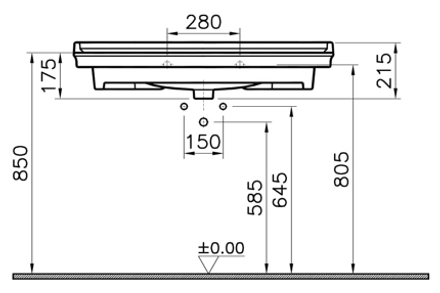 Vitra Valarte Vanity Washbasin - 100 cm