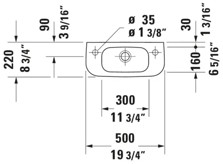 Duravit D-Code Wall Mounted Sink