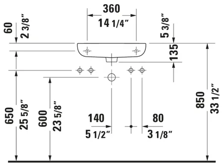 Duravit D-Code Wall Mounted Sink