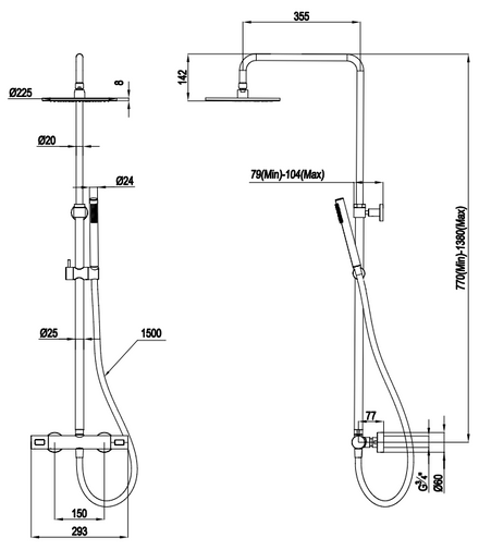 Crosswater Central Multifunction Shower