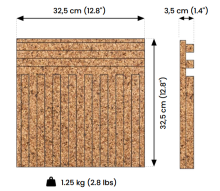 Greenmood Sillon Acoustic Cork Wall