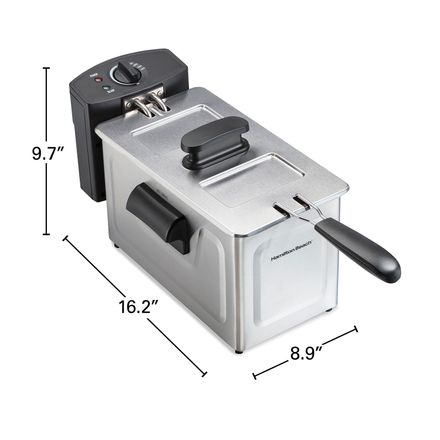 hamiltonbeach Deep Fryer, 3 Liter/12 Cup Oil Capacity, 8 Cup Food Capacity