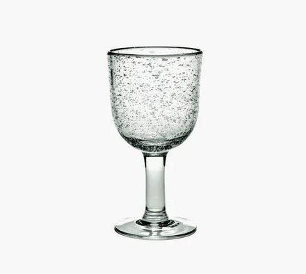 Serax White Wine Glass Transparent With Bubbles Pure