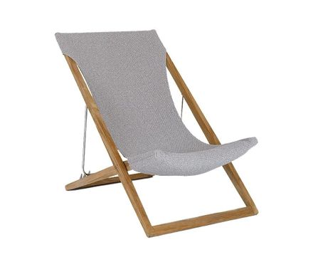 Unopiu Cosette Deckchair In Teak With Dove Grey Cover