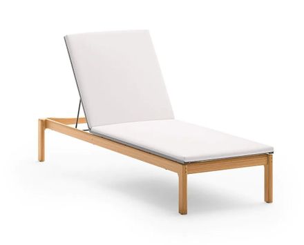Unopiu Cora Sun Lounger In Teak And Textilene