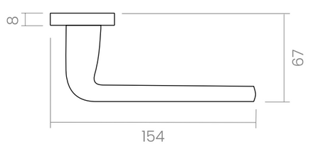Groel Slim Door Handle Set On Round Rose