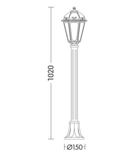Rossinigroup Chris – Black E27 Bollard Ip44 102cm Floor/Garden Lamps