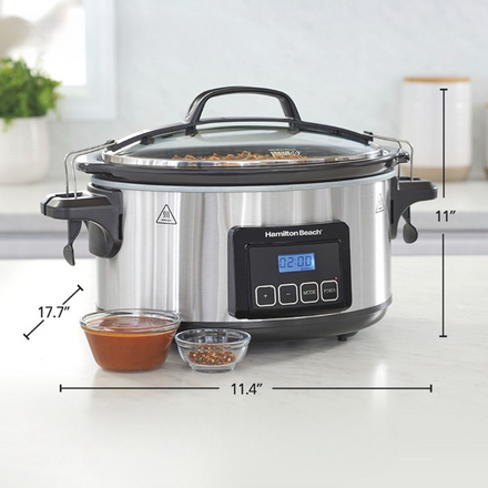 Hamilton Beach Programmable Stay Or Go® 6 Qt. Slow Cooker Stainless Steel