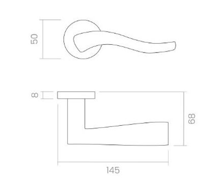 Groel Hélice Door Handle Set On Round Rose