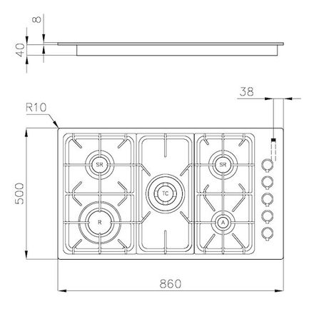 Foster Cooker Hob Professionale Gas Hobs