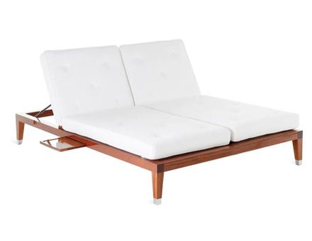 Unopiu C'est La Vie Double Sunlounger In Mahogany