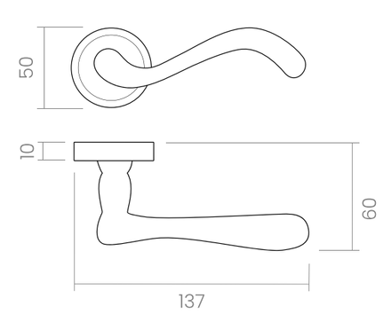 Groel María Door Handle Set On Round Rose