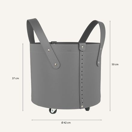 Limac Design Small Firewood Holder In Leather Tonda Mini