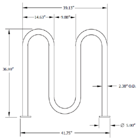 Anova Streetside 5-Bike/3-Loop Bike Rack, Powder Coated, Surface Mount