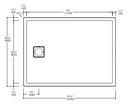 Blu bathworks Sb9120.01 47" Blu·stone™ Shower Base