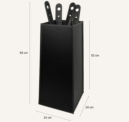 limacdesign Elegant Fireplace Set In Leather Bocad