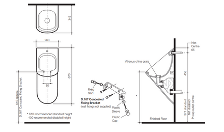 Caroma Cube 0.8l Electronic Urinal Series Ii Nz Fit Out