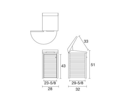 Country Casual Teak Urbana Small Trash Enclosure Outdoor Litter Bins