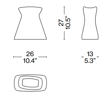 Cassina Vase À Fleurs Échancré