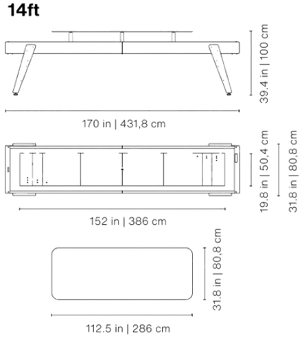 Rsbarcelona Track Dining Shuffleboard Table 9 ft
