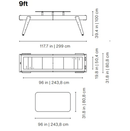 Rsbarcelona Track Dining Shuffleboard Table 9 ft