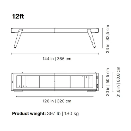 Rsbarcelona Track Dining Shuffleboard Table 9 ft